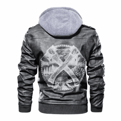 Ligerking - Viking Axes and Bear Leather Jacket A35