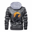 Ligerking - Viking Raven Black and Sun Leather Jacket A35