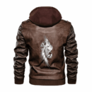 Ligerking - Viking Raven and Skull Leather Jacket A35