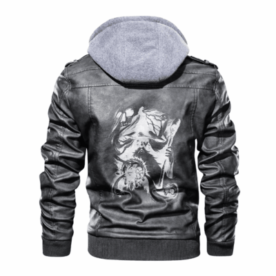 Ligerking - Viking Druid and Skull Leather Jacket A35