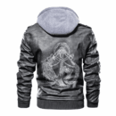 Ligerking - Viking Fenrir and Anchor Viking Leather Jacket A35