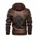 Ligerking - Viking Fenrir Symbol Leather Jacket A35
