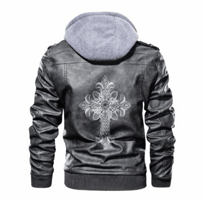 Ligerking - Viking Cross Celtic Leather Jacket A35