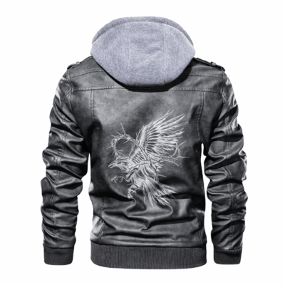 Ligerking - Viking Raven and Thorns Leather Jacket A35