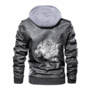 Ligerking - Viking Fenrir Moon Black and White Leather Jacket A35