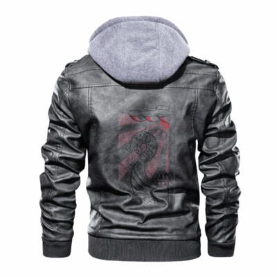 Ligerking - Viking Drakkar Celtic Style Leather Jacket A35