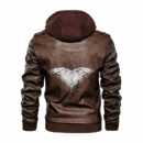 Ligerking - Viking Raven Black Leather Jacket A35