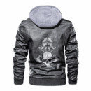 Ligerking - Viking Fenrir Viking and Skull Leather Jacket A35
