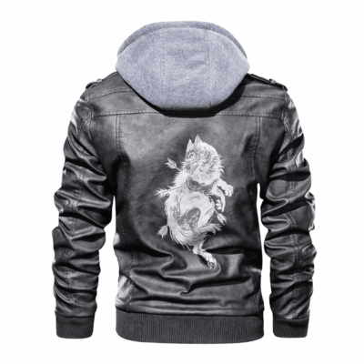 Ligerking - Viking Fenrir Hit By Arrow Leather Jacket A35