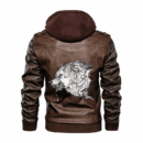Ligerking - Viking Fenrir Moon Black and White Leather Jacket A35
