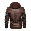 Ligerking - Viking Drakkar Celtic Style Leather Jacket A35