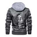 Ligerking - Viking Owl Skull Leather Jacket A35