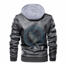 Ligerking - Viking Raven Symbol and Rune Leather Jacket A35
