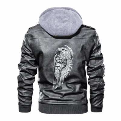 Ligerking - Viking Odin Wing Leather Jacket A35