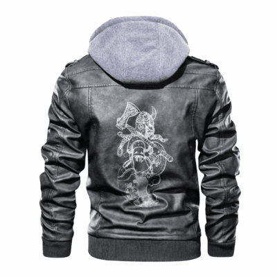 Ligerking - Viking Warrior Viking Tattoo Leather Jacket A35