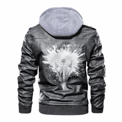 Ligerking - Viking Raven Black Blood Leather Jacket A35