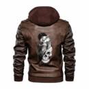 Ligerking - Viking Owl Skull Leather Jacket A35