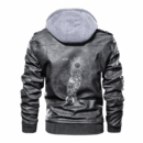 Ligerking - Viking Skoll and Hati Tattoo Leather Jacket A35