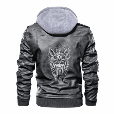 Ligerking - Viking Odin Guninn and Muninn Leather Jacket A35