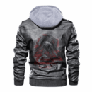 Ligerking - Viking Valknut and Jormungandr Leather Jacket A35