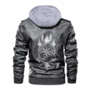 Ligerking - Viking Yggdrasil and Helm of We Leather Jacket A35