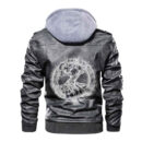 Ligerking - Viking Yggdrasil Symbol Leather Jacket A35