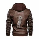 Ligerking - Viking Skoll and Hati Tattoo Leather Jacket A35