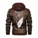 Ligerking - Viking Raven and Wolf Leather Jacket A35