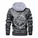 Ligerking - Viking Torch and Rune Leather Jacket A35