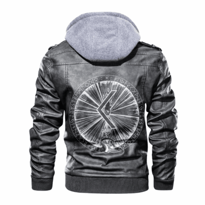 Ligerking - Viking Torch and Rune Leather Jacket A35