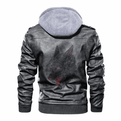 Ligerking - Viking Wolf Red Eye Leather Jacket A35