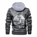 Ligerking - Viking Viking Yggdrasil and Rune Leather Jacket A35