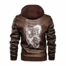 Ligerking - Viking Bear and Wolf Leather Jacket A35