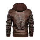 Ligerking - Viking Valkyrie and Vegvisir Leather Jacket A35
