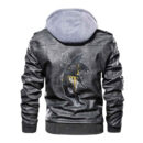 Ligerking - Viking Skoll and Hati Hit By Arrow Leather Jacket A35
