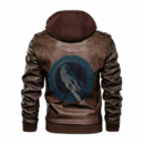 Ligerking - Viking Raven Symbol and Rune Leather Jacket A35