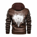 Ligerking - Viking Raven Black Blood Leather Jacket A35