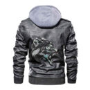 Ligerking - Viking Wolf Fenrir Black Leather Jacket A35