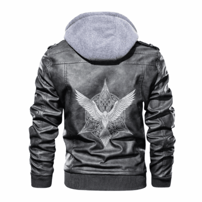 Ligerking - Viking Raven Symbol Celtic Leather Jacket A35