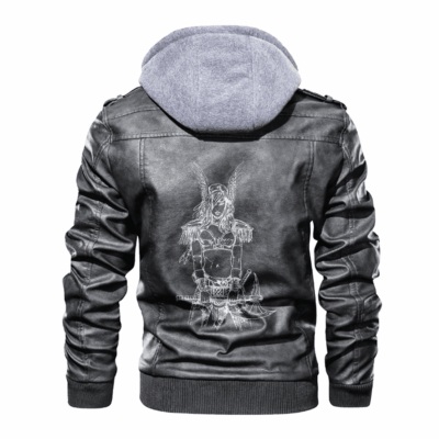 Ligerking - Viking Valkyrie and Axes Leather Jacket A35