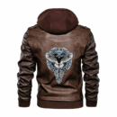 Ligerking - Viking Raven Valknut Blue Style Leather Jacket A35