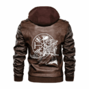 Ligerking - Viking Viking Berserker and Vegvisir Leather Jacket A35