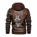 Ligerking - Viking Valkyrie and Axes Leather Jacket A35