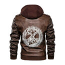 Ligerking - Viking Yggdrasil Symbol Leather Jacket A35