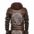 Ligerking - Viking Torch and Rune Leather Jacket A35