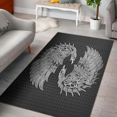 Ligerking Area Rug - Raven and Wolf Fenrir Area Rug A35