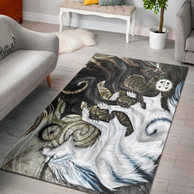 Ligerking Area Rug - Skoll and Hati Ying Yang Style Area Rug A35