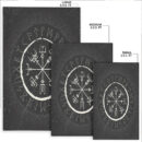 Ligerking Area Rug - Vegvisir and Rune Round Vector Style Area Rug A35