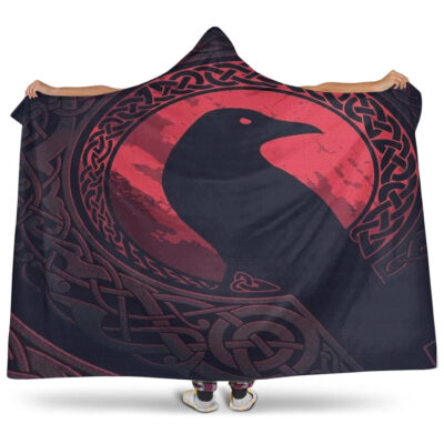Ligerking Hooded Blanket - Viking Raven and Celtic Blood Style Hooded Blanket A35