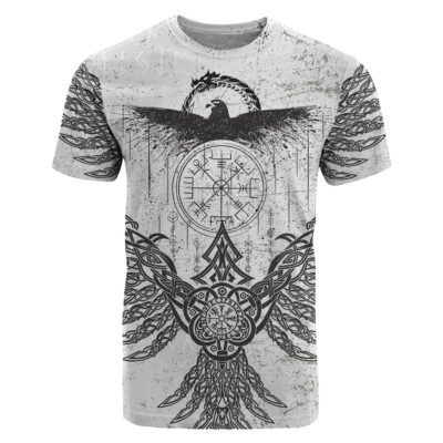 Viking T-Shirt - Raven Midgard and Compass Viking T-Shirt A35